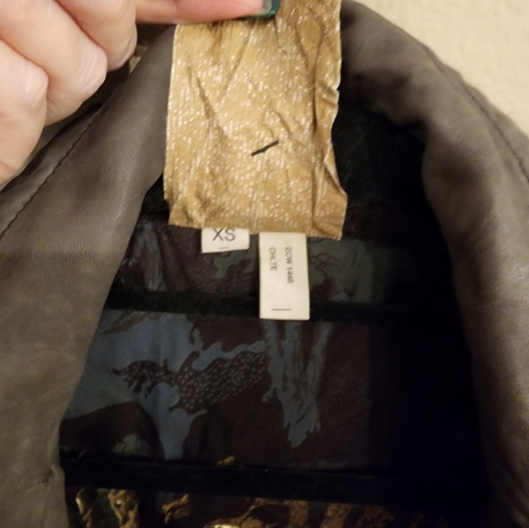 NWT Da-Nang Choc Brn Surplus Vntg Lthr Trim Blazer -SZ XS - Picture 6 of 7